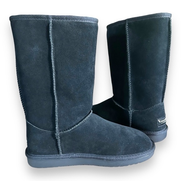 NEW Ugg Koolaburra Victoria Tall Black Bow Winter Boots Kids 2 - Picture 5 of 6